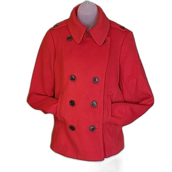 J. Crew Lady Day Jacket Lined Double-Breasted Metro Coat Wool Winter Peacoat XL - Picture 9 of 16